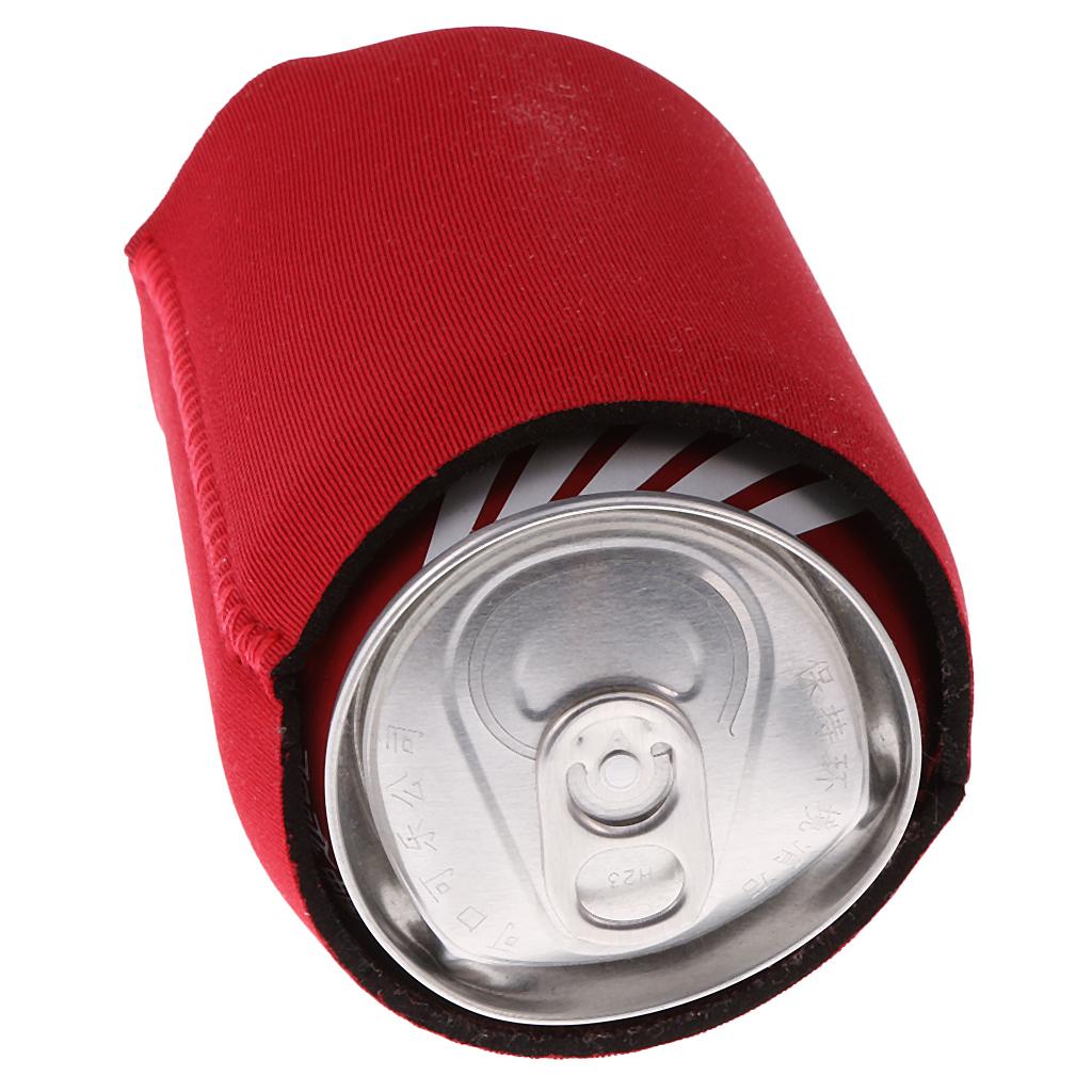5x Neoprene Cooling Beer Drinks Bottle Tin Can Cooler Sleeve Holder Red