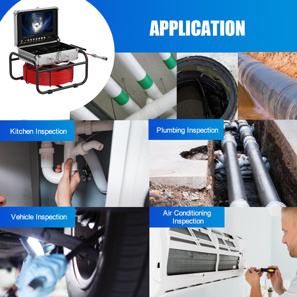 Swer Camera 23MM Ống Kiểm Tra Camera 9 "Đầu Ghi Hình Màn Hình Borescope IP68 Cống Cống Đường Ống Nội Soi Công Nghiệp Với Thẻ 16G