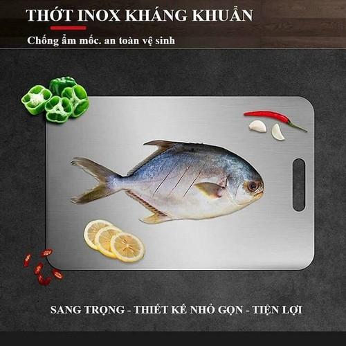 Thớt Inox 304 Kháng Khuẩn Cừờng Lực- Vệ Sinh Dễ Dàng- Rã Đông Nhanh - Chống Ẩm Mốc - Không Xước Dăm- Không Mùn Gỗ