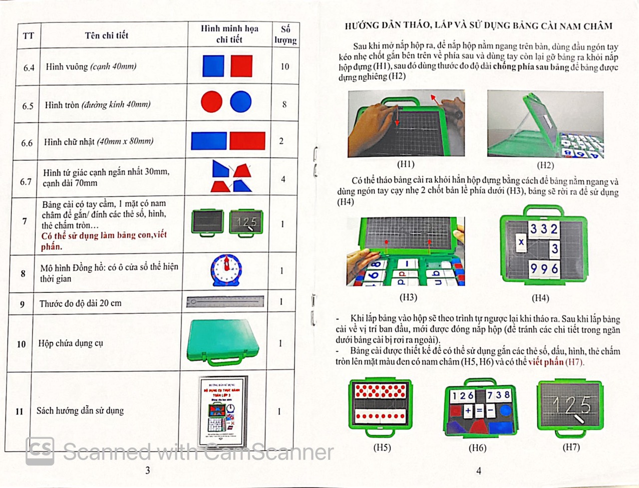 BỘ DỤNG CỤ THỰC HÀNH TOÁN LỚP 3