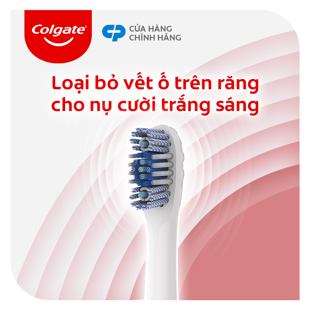 Combo Bàn chải điện Colgate Sonic 360 Charcoal với lông chải phủ than kháng khuẩn và 2 Đầu thay màu trắng lông chải xoắn kép