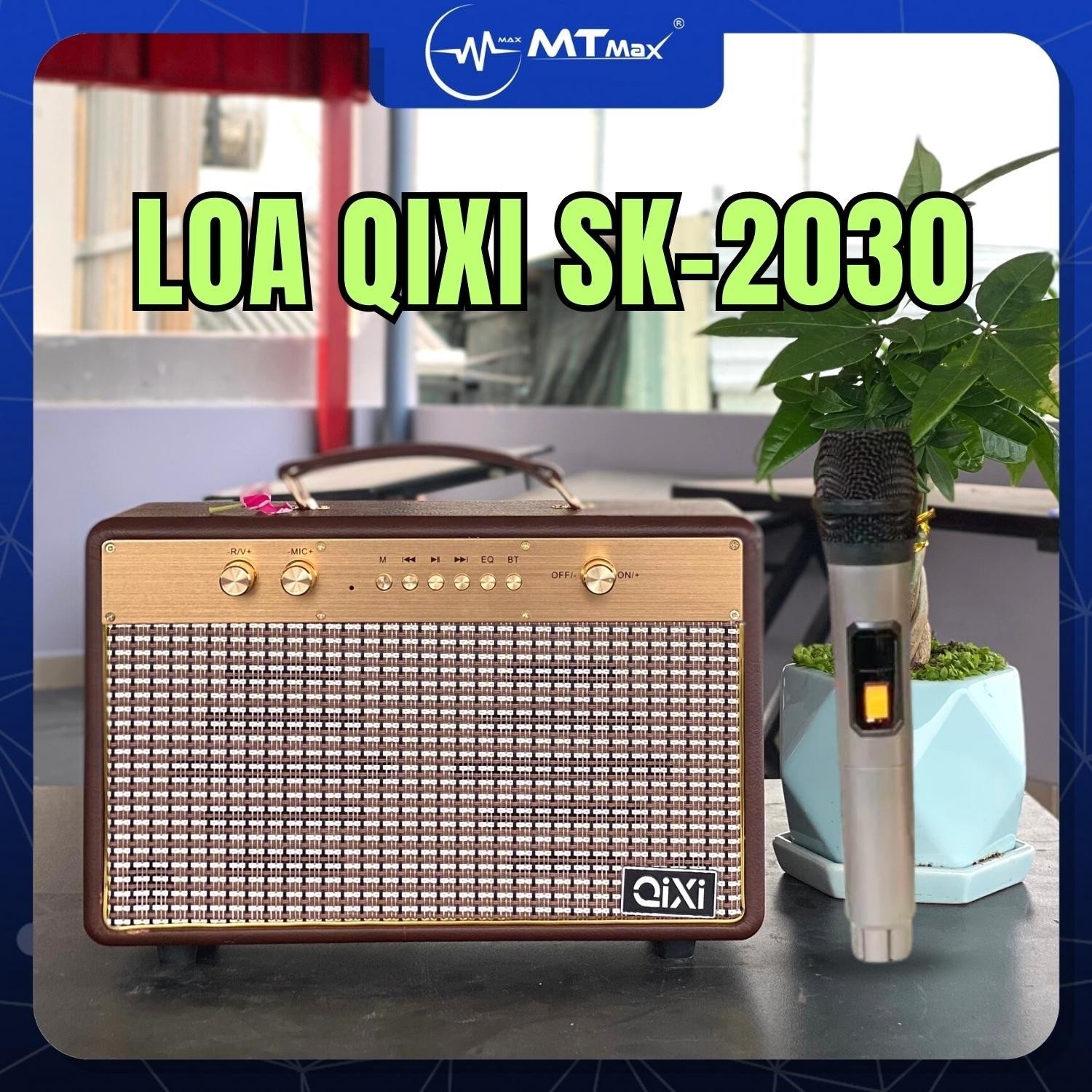 ( XẢ KHO ) Loa Karaoke Qixi Sk 2030 Âm Thanh Siêu Đỉnh, Mua Loa Tặng Kèm 1 Tay Mic Không Dây Cực Hay, Bluetooth 5.0 Công Suất Lớn , Bass Mạnh, Pin Khủng, Thiết Kế Cực Đẹp Dễ Dàng Mang Đi Chơi Du Lịch ( Bh 12 Tháng )