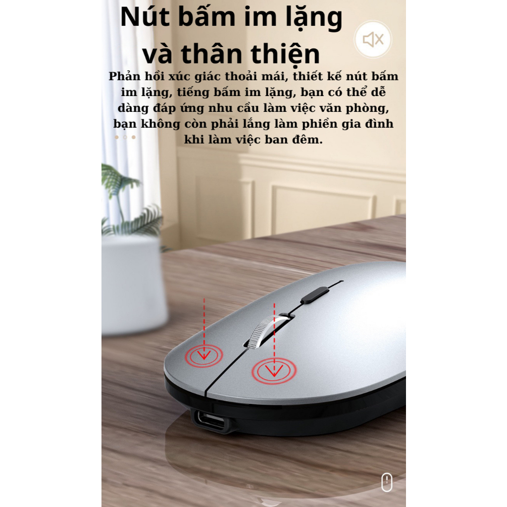 Chuột Không Dây Bluetooth X2 đa năng,kết nối Bluetooth hoặc Wireless 2.4G, tĩnh âm, hỗ trợ laptop, máy tính bảng, điện thoại - Hàng chính hãng
