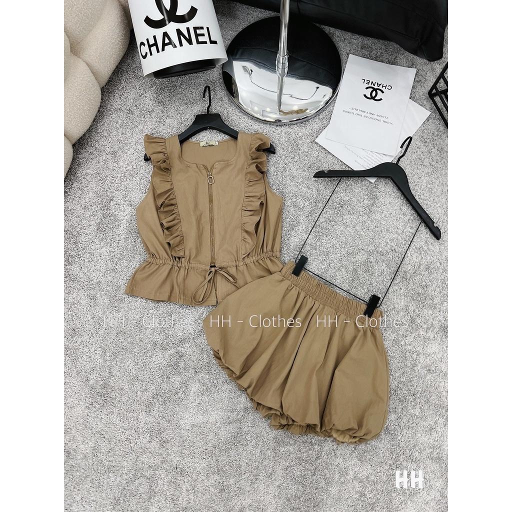 SET BỘ ĐI CHƠI, SET 2 MÓN ÁO THÔ VIỀN BÈO PHỐI QUẦN BÍ CỰC XINH IU