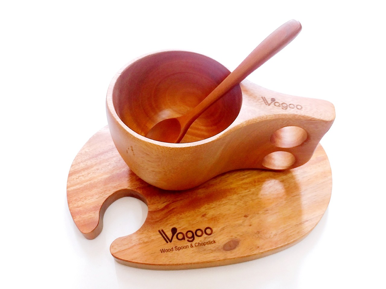 Thớt Tròn Khoét Lỗ Làm Bằng Gỗ Xà Cừ Tự Nhiên - VAGOO - Làm Thủ Công Chống Thấm, Chống Ẩm Mốc, An Toàn Cho Sức Khoẻ