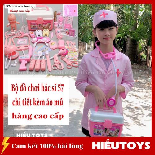 Đồ Chơi Bác Sĩ Trẻ Em, Gồm Hộp Y Tế ,Áo ,Mũ , Tiêm ,Ống Nghe Dụng Cụ Cho Bé 2 - 6 Tuổi Đồ Chơi Cho Bé Gái