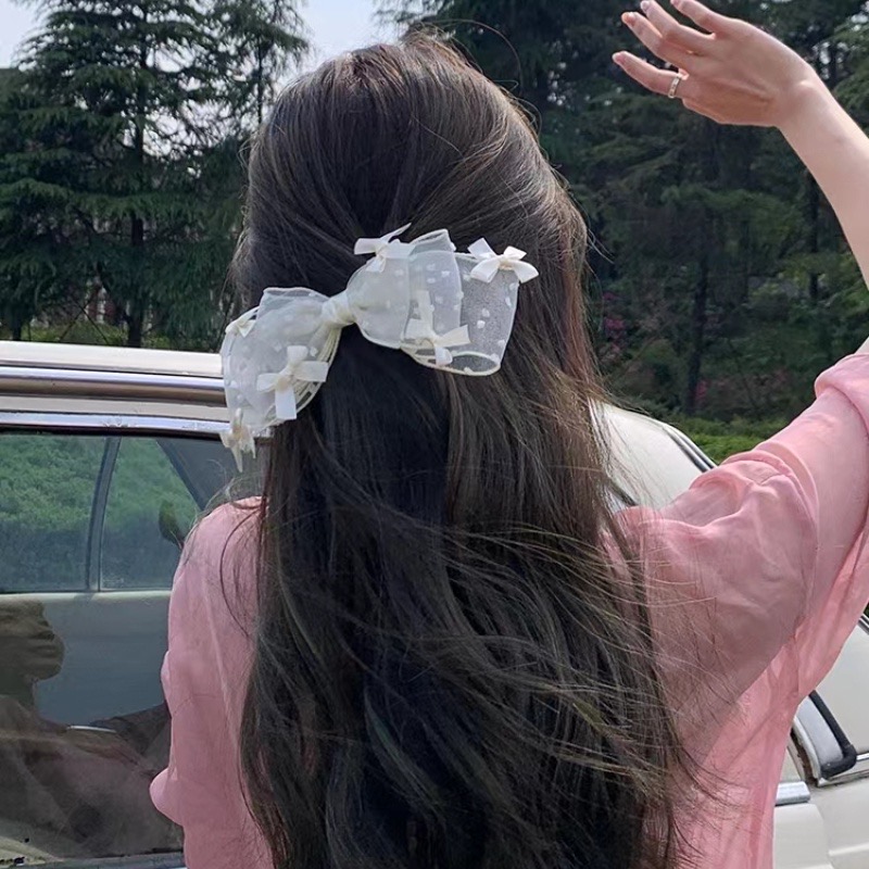 Kẹp tóc nơ tiểu thư - kẹp tóc nơ ren ullzang hàn quốc mẫu mới hot hit