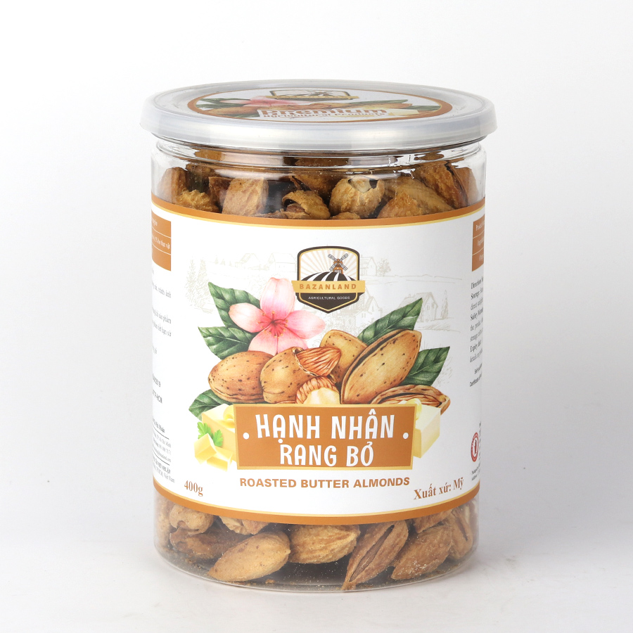 Hạnh Nhân Rang Bơ Mỹ Bazanland 400g