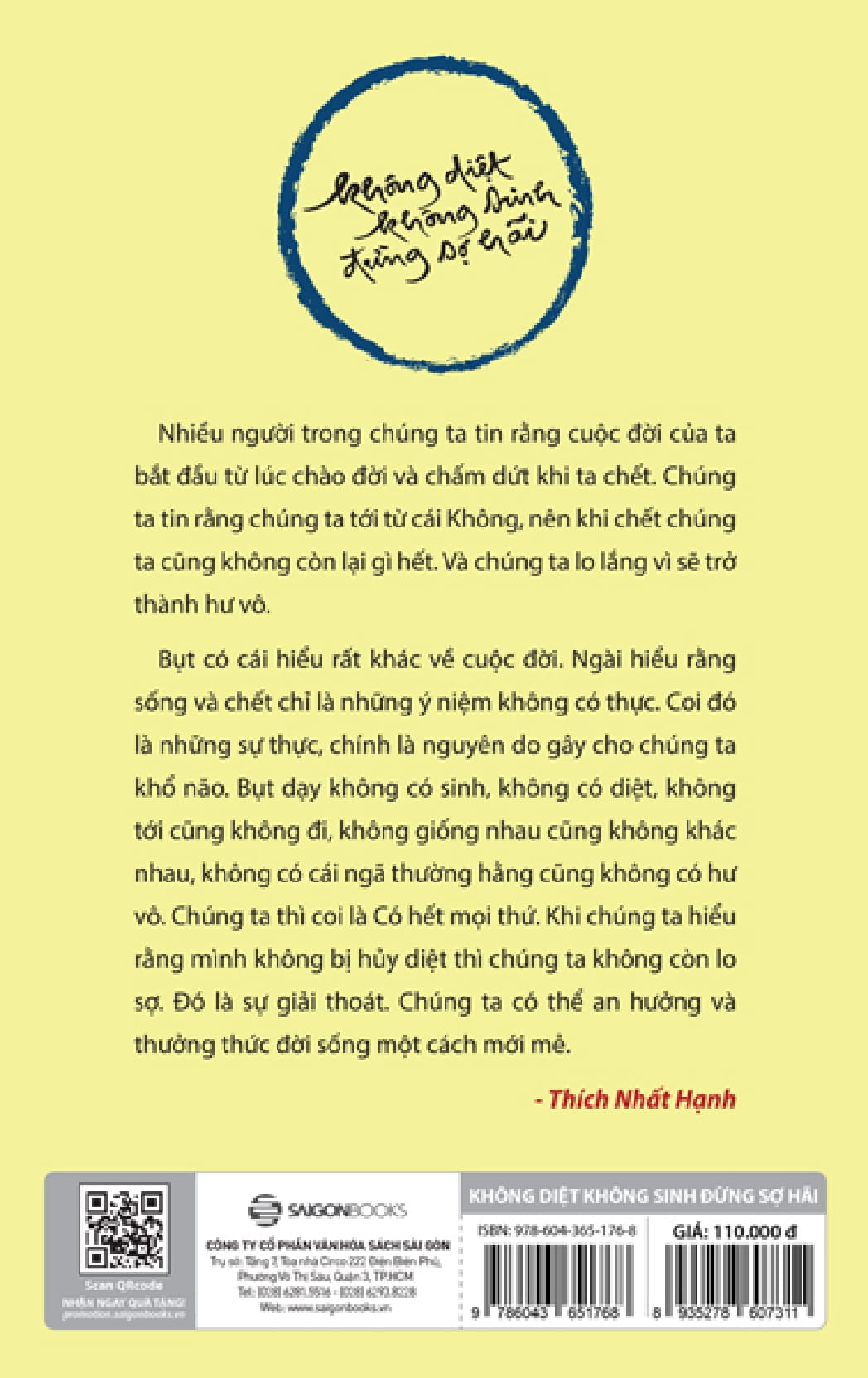 Tủ sách Thiền sư Thích Nhất Hạnh - Không diệt không sinh đừng sợ hãi