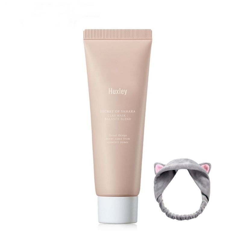 Mặt Nạ Đất Sét Làm sạch sâu, cân bằng da và thu nhỏ lỗ chân lông Huxley Clay Mask; Balance Blend minisize 30g + Tặng Kèm 1 Băng Đô Tai Mèo (MÀu Ngẫu Nhiên)