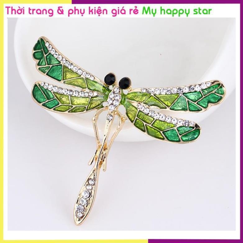 Cài áo thời trang chuồn chuồn cánh xanh GC169