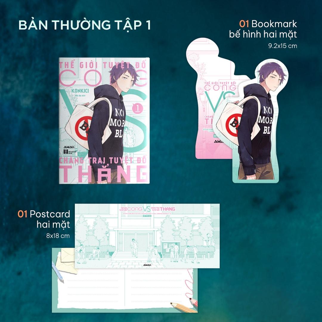 Thế Giới Tuyệt Đối Cong Với Chàng Trai Tuyệt Đối Thẳng - Tập 1 - Tặng Kèm 1 Bookmark Bế Hình + Postcard