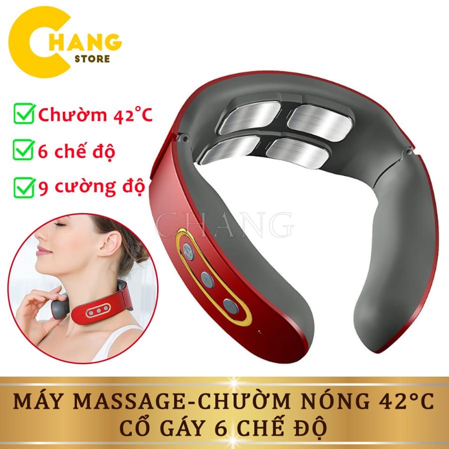 Máy Massage Cổ Vai Gáy Cao Cấp Có Chườm Nóng 42 Độ C - 6 Đầu Tiếp Xúc, 6 Chế Độ Mat Xa, 9 Cường Độ