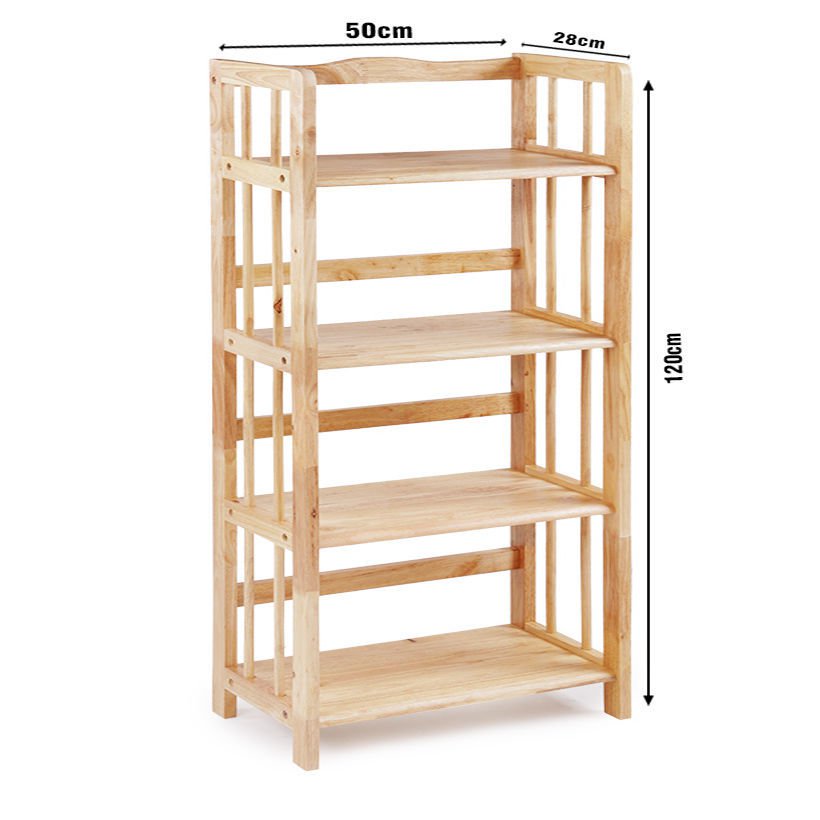 Kệ Sách 4 Tầng Dài 50 cm Gỗ Cao Su