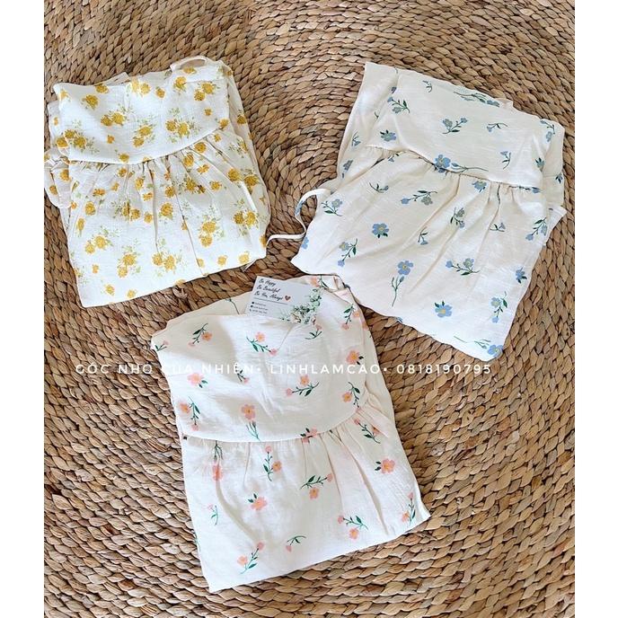 Váy Đầm Maxi Hai Dây Hở Lưng Hoa Nhí Đi Biển Xinh Tặng Kèm Scrunchie (ẢNH THẬT+VIDEO)