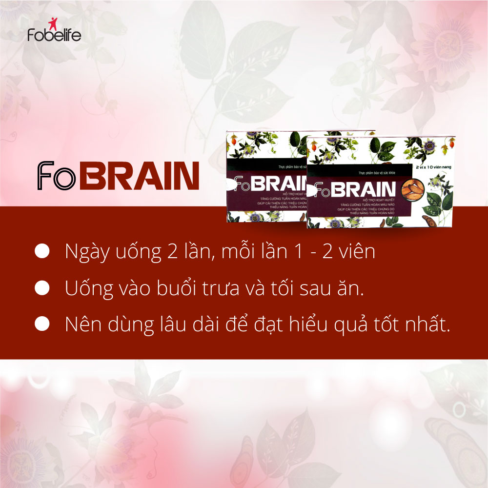 Viên Uống Giảm Rối Loạn Tiền Đình Giảm Đau Đầu Hoa Mắt Chóng Mặt FoBrain - Hộp 20 viên