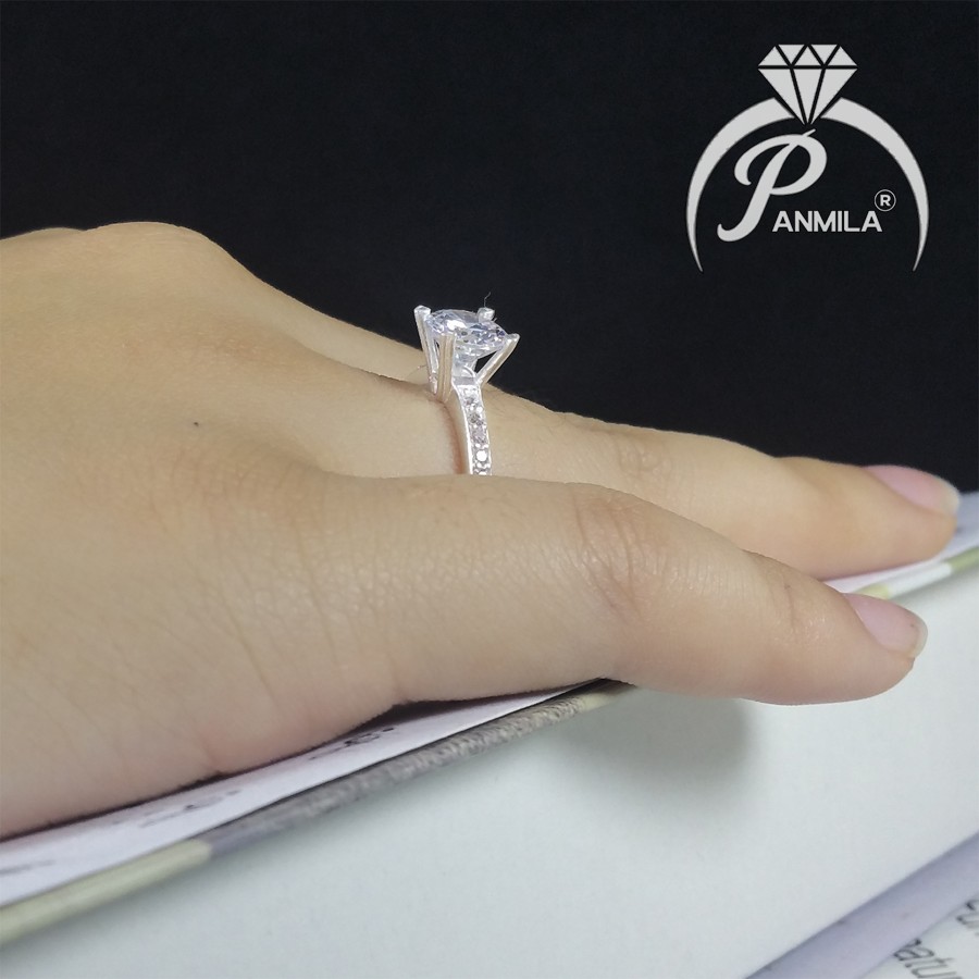 Nhẫn bạc nữ - Bạc thật - Đính Đá Pha lê Trắng lấp lánh