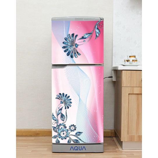 DECAL DÁN TỦ LẠNH MẪU HOA NGỌC XANH ĐẸP - BỀN - SANG