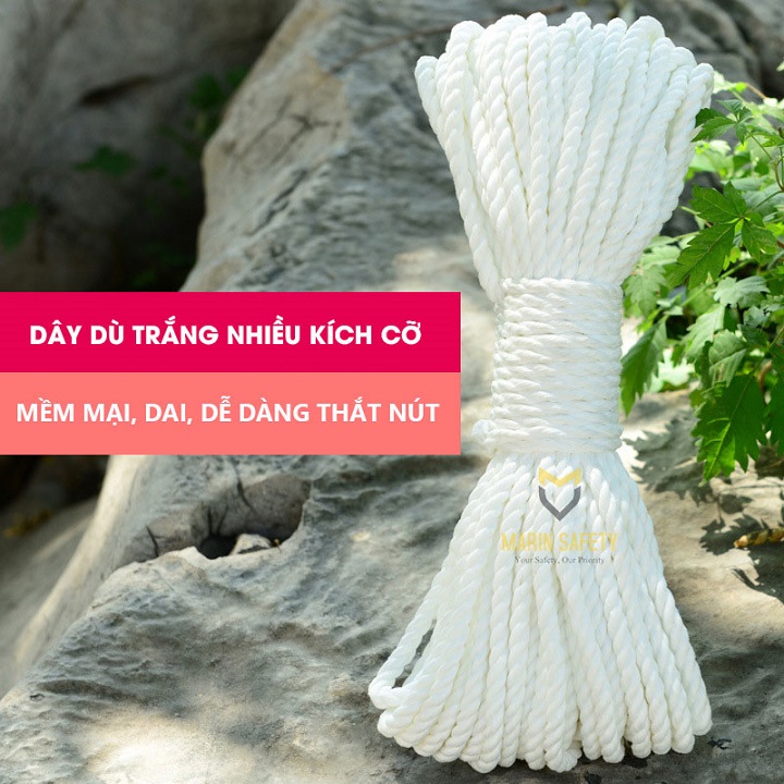 Cuận Dây thừng ,dây chạc dài 10 M nylon 6 li , 8 li bền dai dùng buộc tàu, công trường, nông nghiệp...
