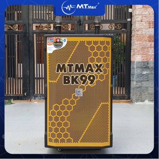 Loa kéo di động MTMax BK99 - Dàn karaoke ngoài trời bass 4 tấc 1 mid 1 treble - Loa khủng long công suất theo nhà sản xuất đến 1000W - Kèm 2 micro không dây UHF - Đầy đủ kết nối Bluetooth, AV, USB, SD card, TWS