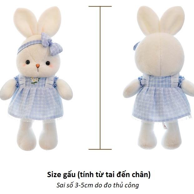 Gấu bông Thỏ nơ váy caro cao cấp cho bé gái - 55cm