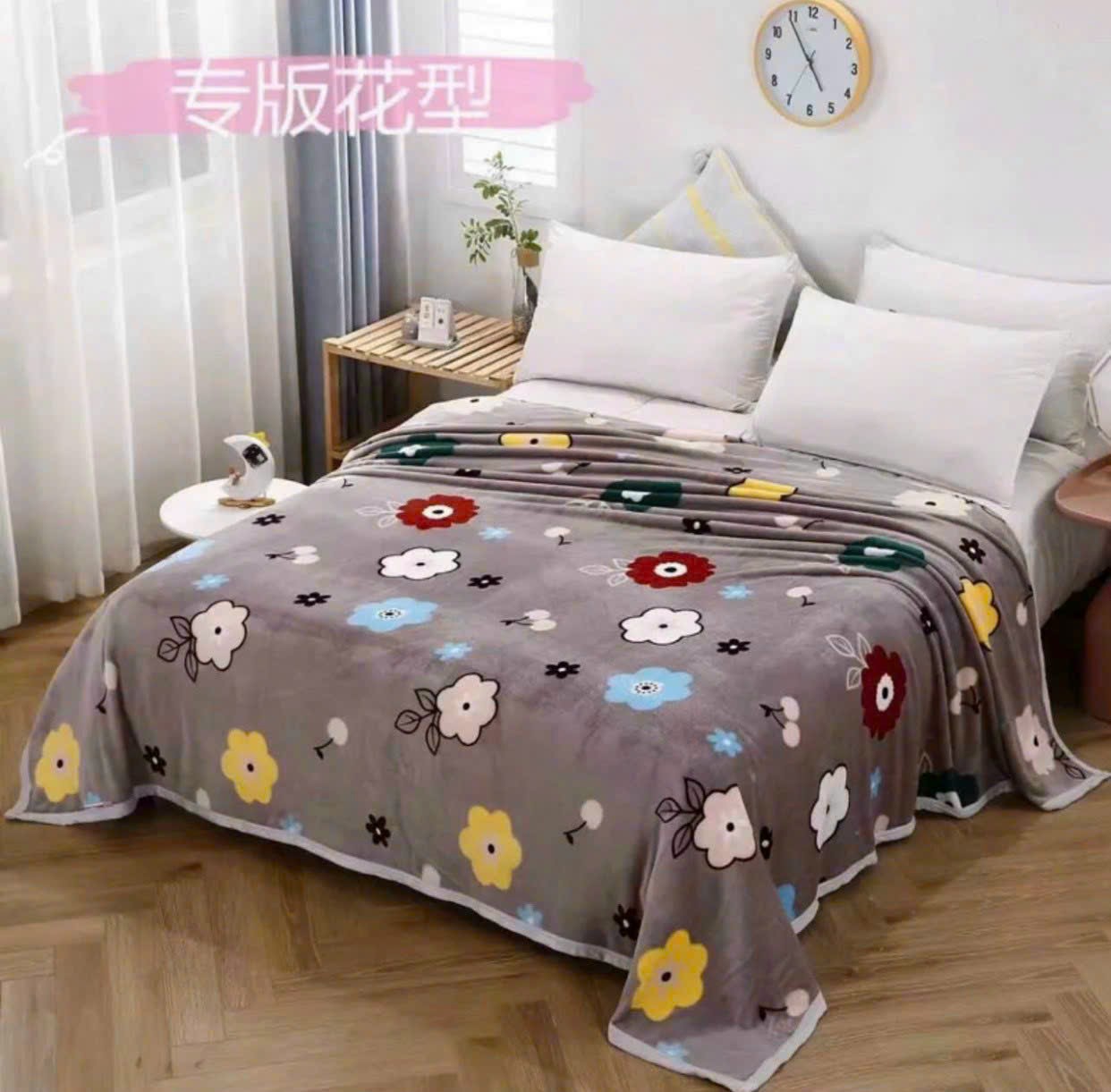 Chăn lông tuyết sữa hàn quốc in hình siêu đẹp siêu mềm mịn kích thước. 2mx2m2