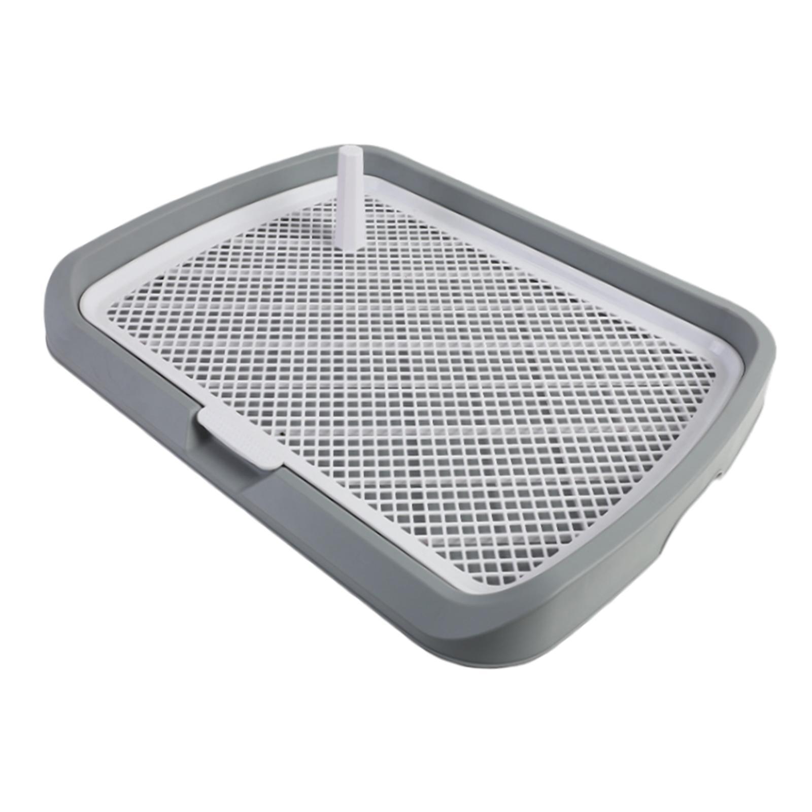 Indoor Open Top Entry Dog Litter Pan Pets Toilet Dark Gray