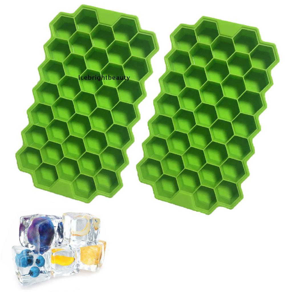 Icebrightbeauty Ice Cube Tray,Silicone Ice Cube Molds for Freezer with Lid (Set of 2) VN