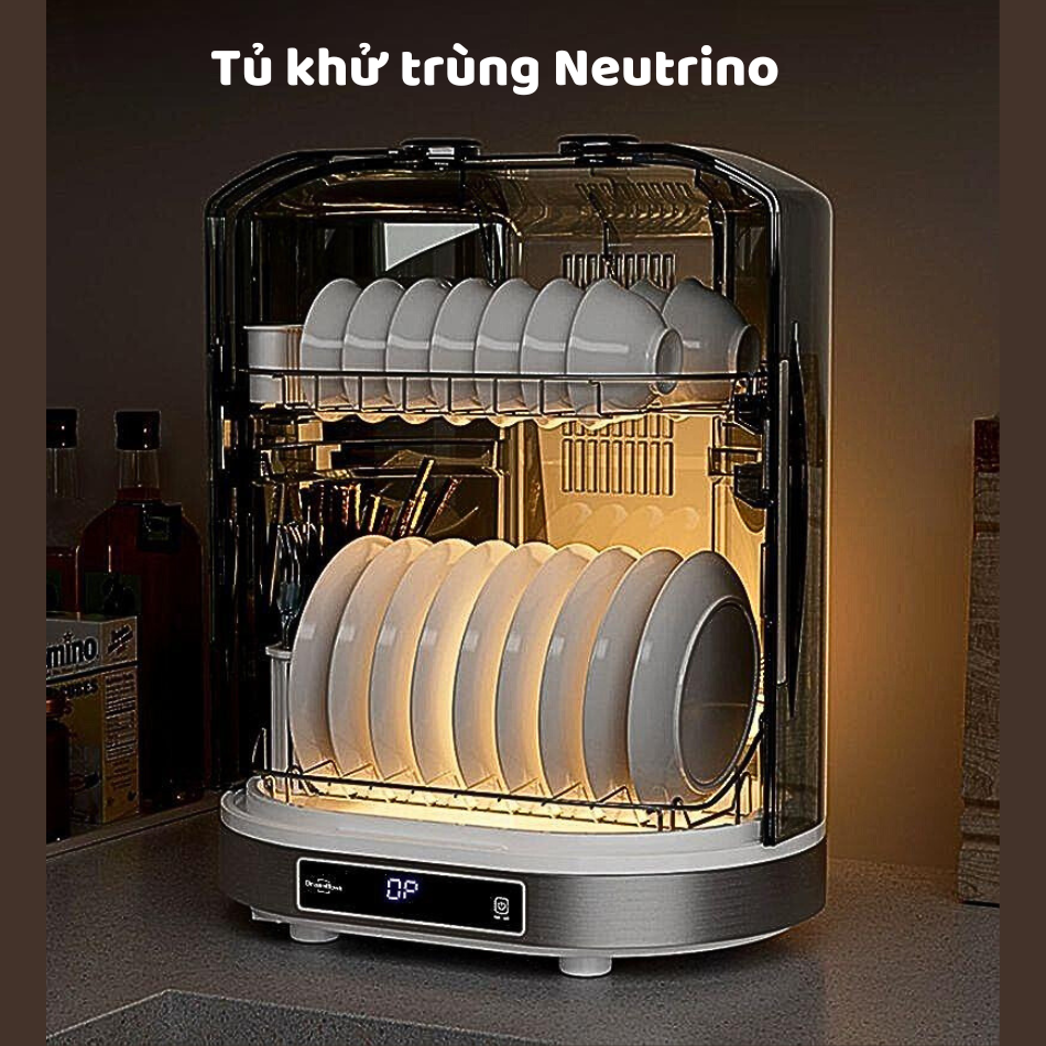 Máy Sấy Bát Khử Trùng Bình Sữa Neutrino 55L, Tủ Diệt Khuẩn Bát Đũa Bằng UV Diệt 99.99% Vi Khuẩn