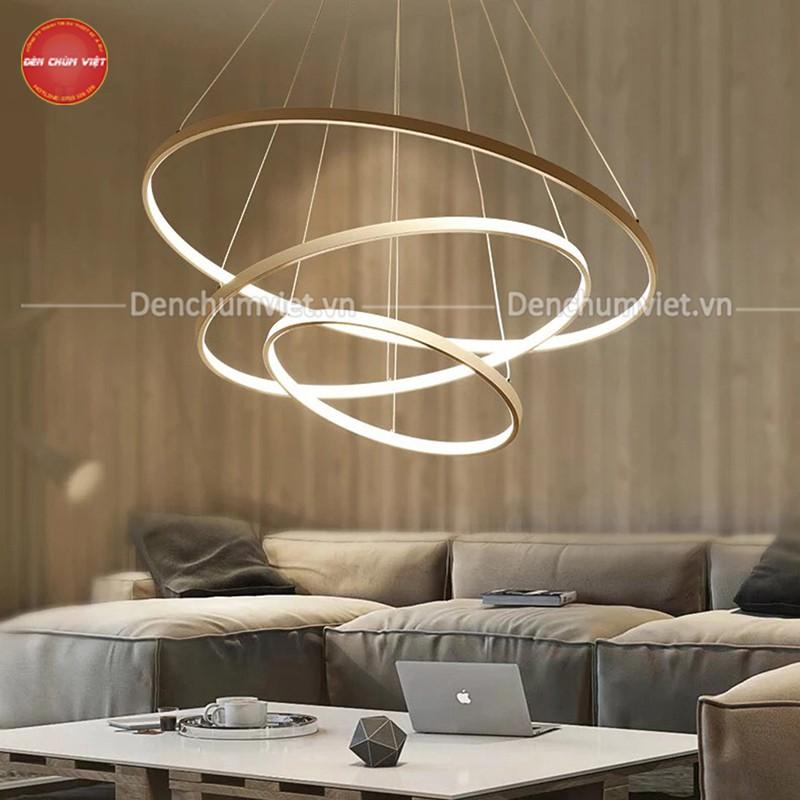 Đèn Thả 3 Vòng Led Hiện Đại thích hợp trang trí phòng khách, phòng ngủ, nhà hàng, khách sạn
