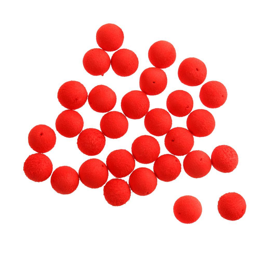 30PCS/Set Colorful Fishing Beads Assorted Soft EVA Round Bead Top Water Floating Ball Fishing Lures Baits Accessory