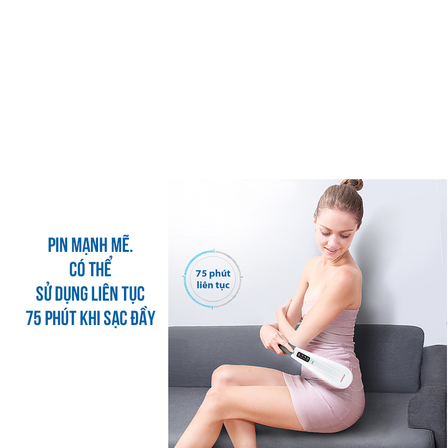 Combo Gối massage OKIA eFancy Pro + Máy Massage Toàn Thân Cầm Tay OKIA eVis Mobile