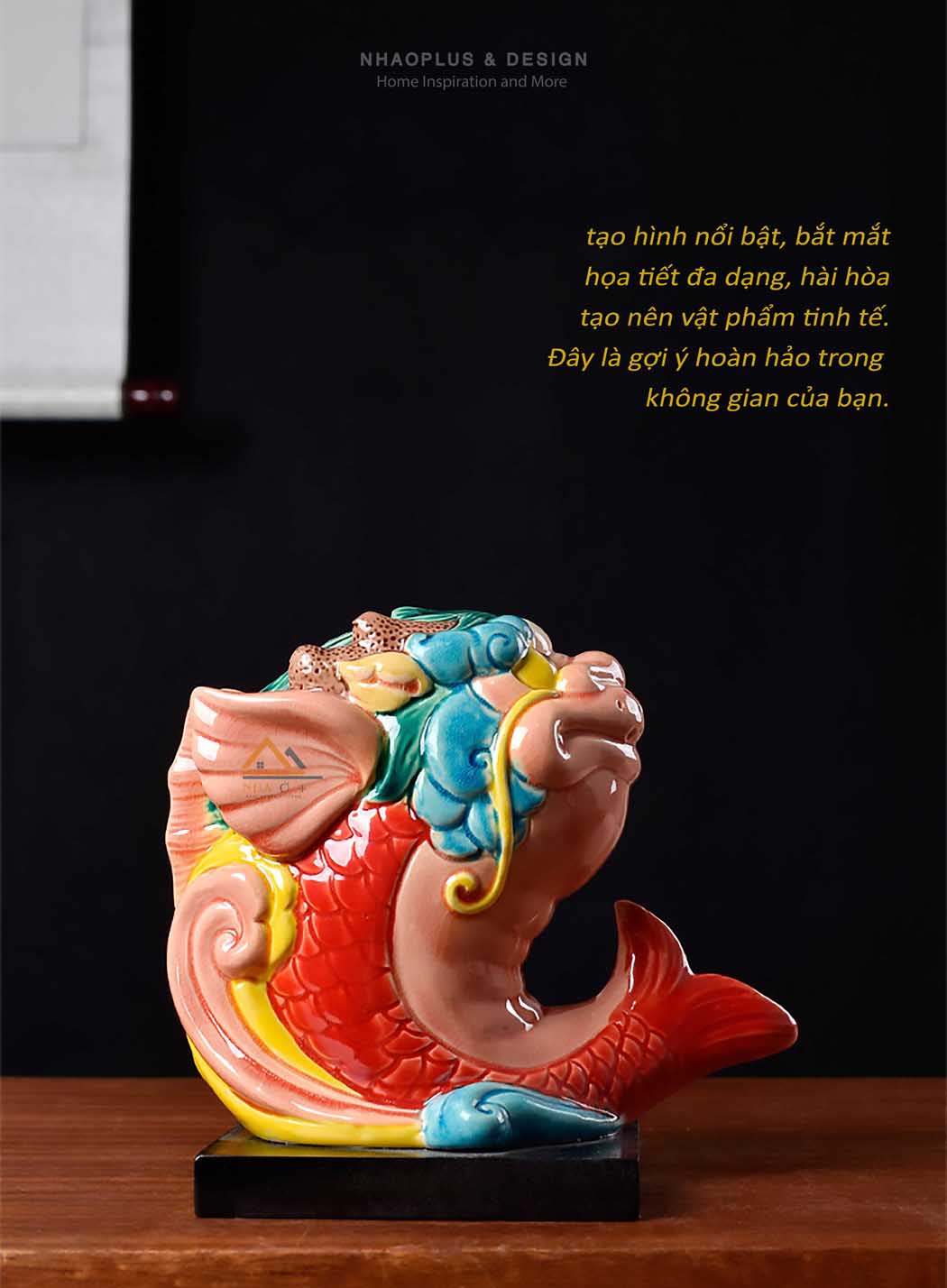 Tượng Gốm Cá Chép Hóa Rồng