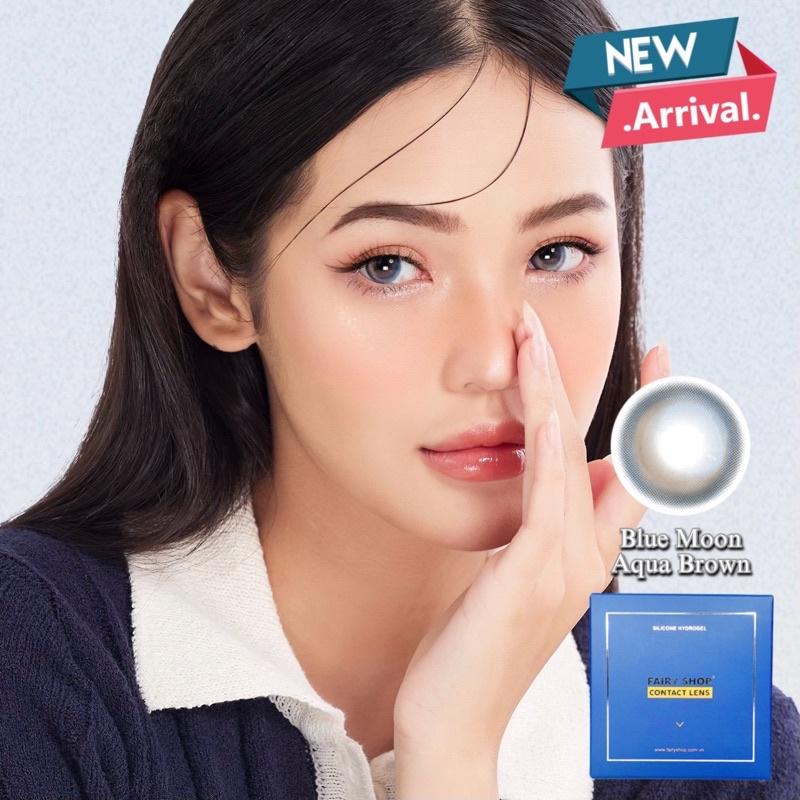 Kính Áp Tròng Blue Moon Aqua Brown 14.2 độ 0 đến 8 - FAIRY SHOP CONTACT LENS Silicone Hydrogel Lens cho mắt thở