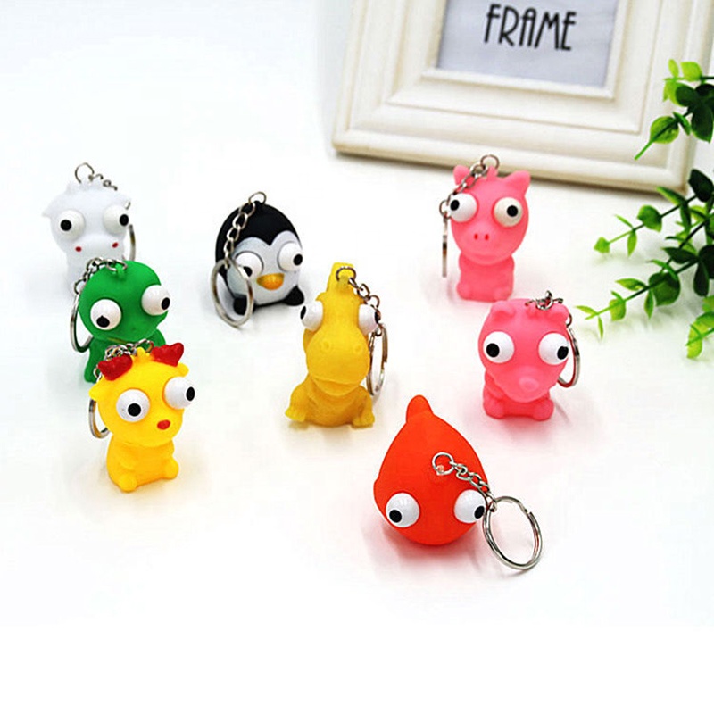 Móc khóa hình thú mắt lồi đáng yêu HT034 - Giao Ngẫu Nhiên