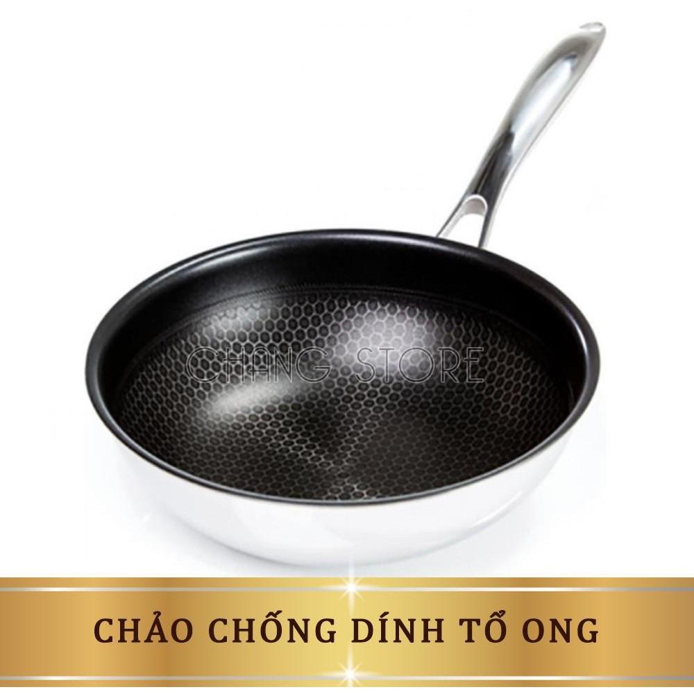 Chảo Siêu Chống Dính Sâu Lòng Vân Đá Tổ Ong, Dùng Được Cho Mọi Loại Bếp + Tặng Kèm 1 Khăn Lau Bếp