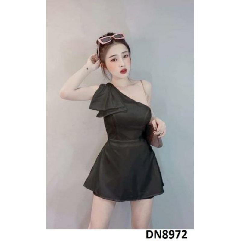 Sét áo lệch vai phối nơ