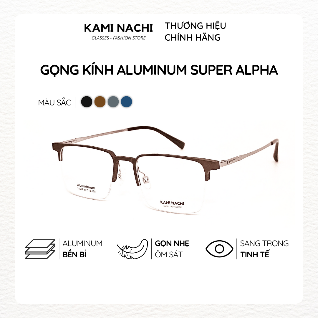 Gọng kính The Business Man phiên bản Super Alpha chất liệu Aluminum KAMI NACHI mã 28529