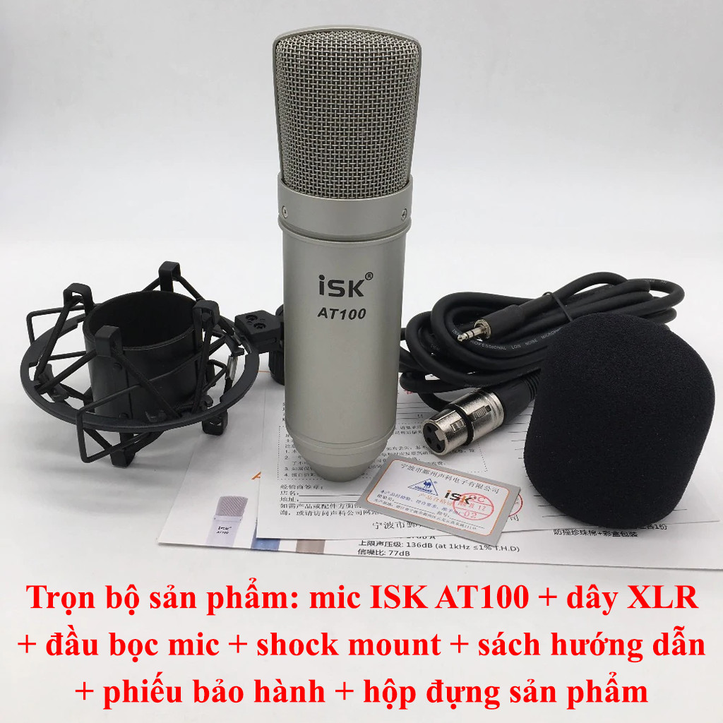 Micro ISK AT100 - Mic thu âm, livestream hát Karaoke - HÀNG CHÍNH HÃNG