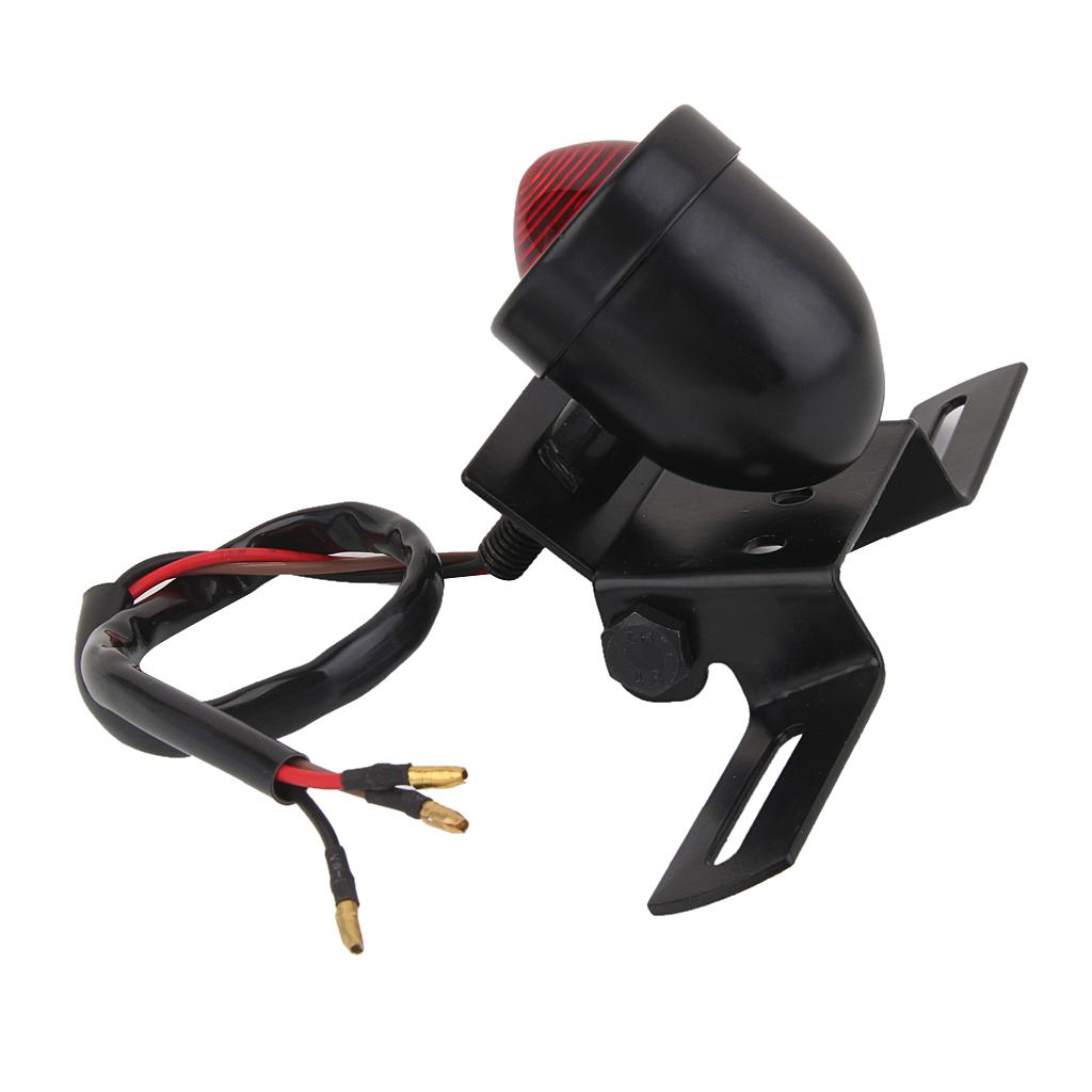 Motorcycle Tail Lights with License Plate Holder Headlight Brake for Bobber Cafe