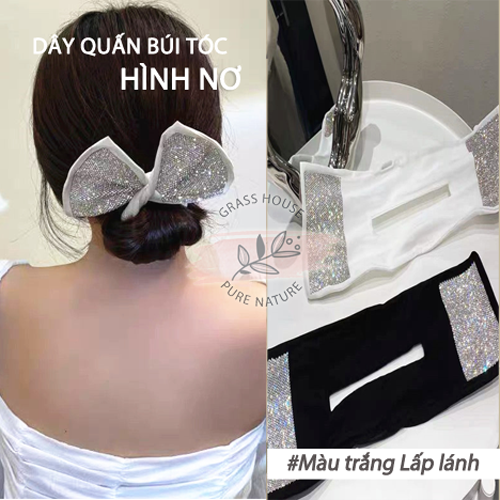 Hình ảnh Deft Bun Bow Hairpin dây quấn búi tóc hình nơ lấp lánh sang trọng nhẹ nhàng quý phái