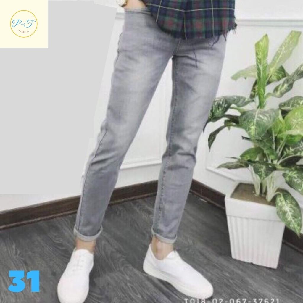 Quần Jean Nam Đen Trơn không rách gối Chất Bò Cao Cấp Co Dãn Nhẹ, quần rin đẹp AD82JM Nhiều mẫu mới