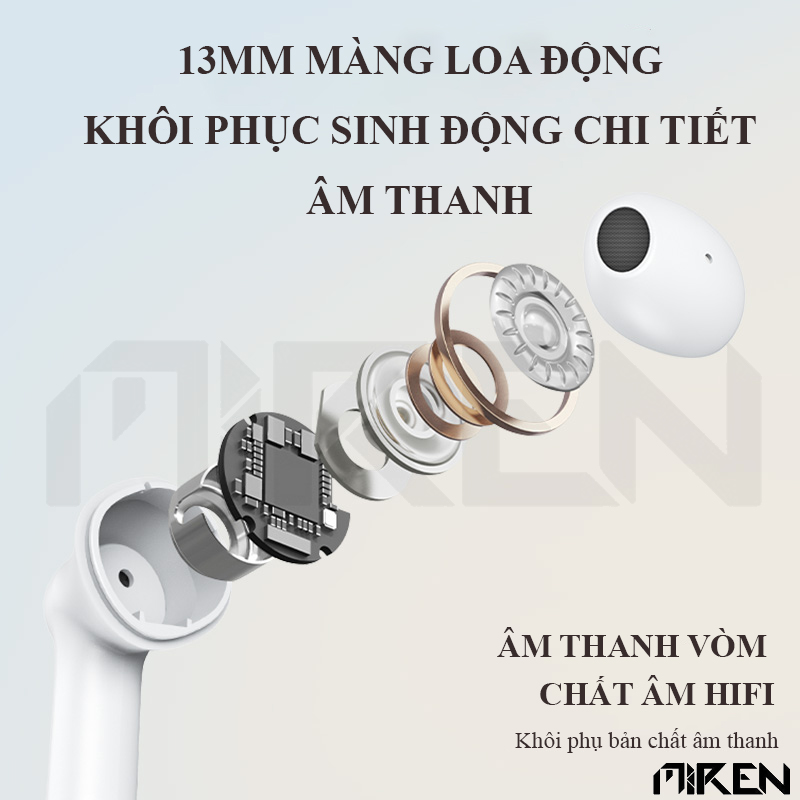 Tai Nghe Bluetooth True Wireless MR-TWS-S15 Không Dây - Màn Hình Led Hiện Thị % Pin - Đàm Thoại Khử Ồn ENC - Hàng Chính Hãng