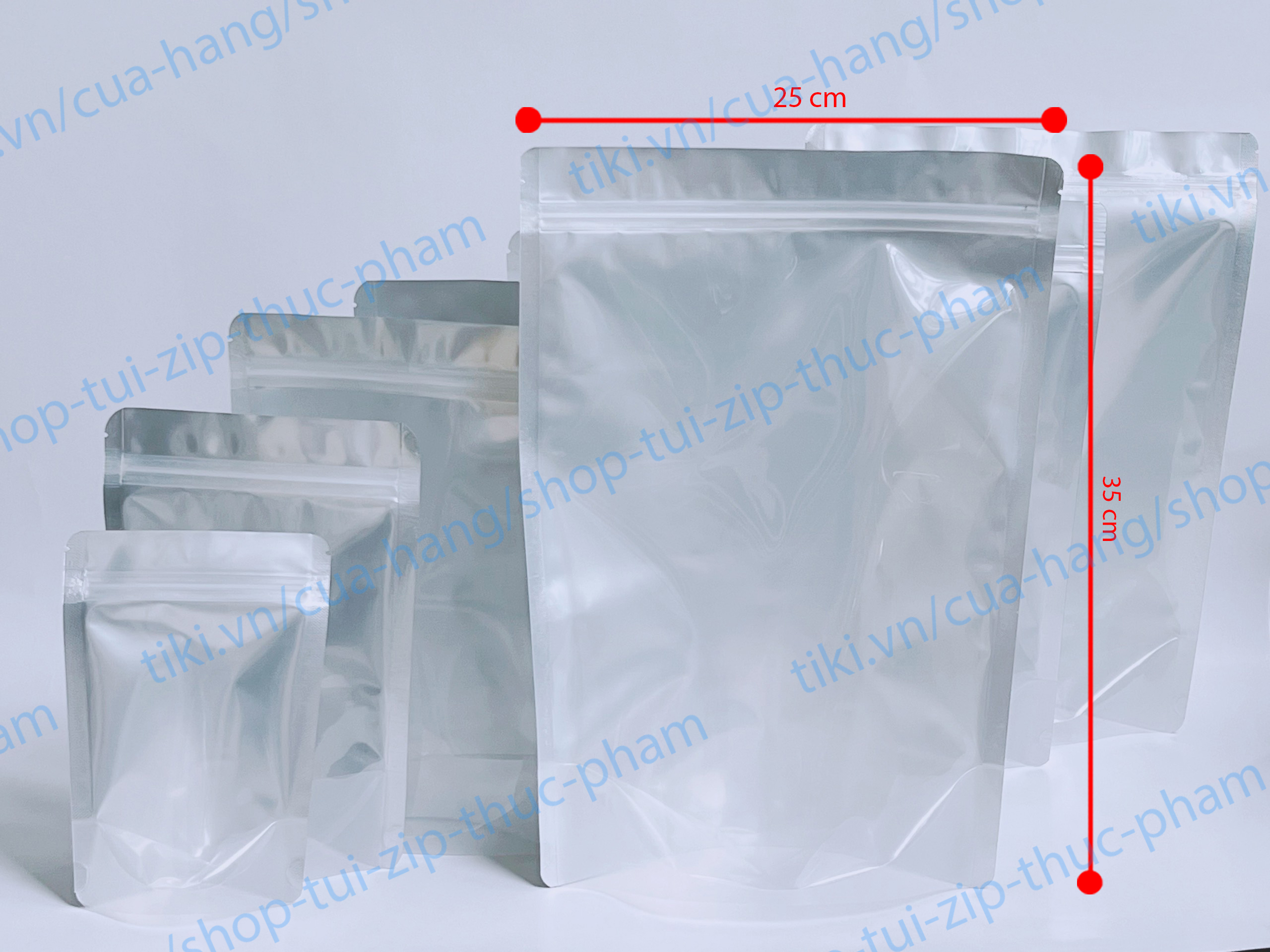 1KG Túi Zip Mặt Trong Mặt Bạc 22x30cm đựng thực phẩm, trà chanh trà sữa