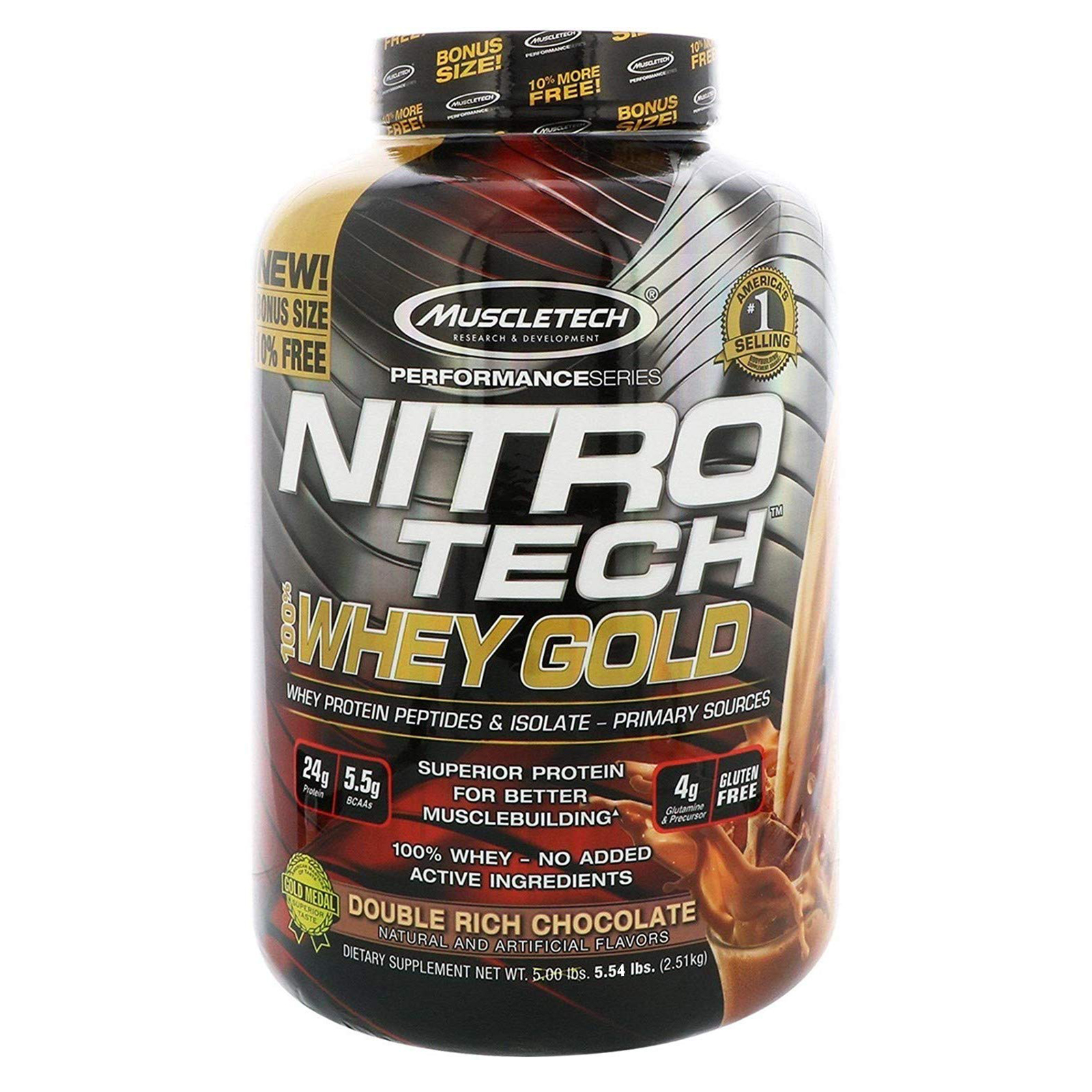 Sữa tăng cơ Nitro Tech 100% Whey Gold của Muscle tech hương socola hộp 76 lần dùng