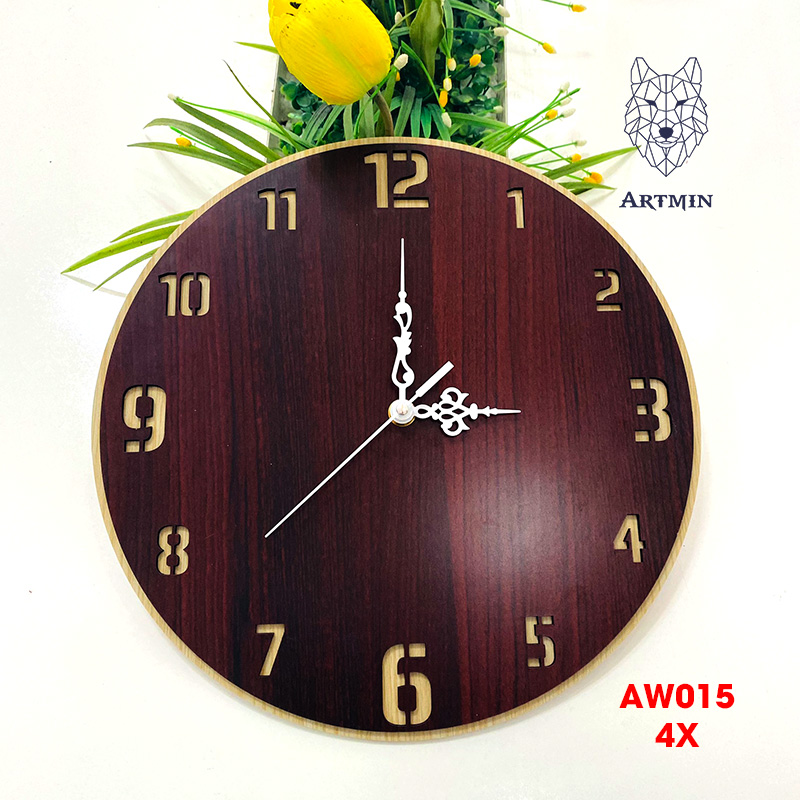 AW015 - Đồng Hồ Gỗ Treo Tường – Décor Trang Trí Phong Cách Hiện Đại