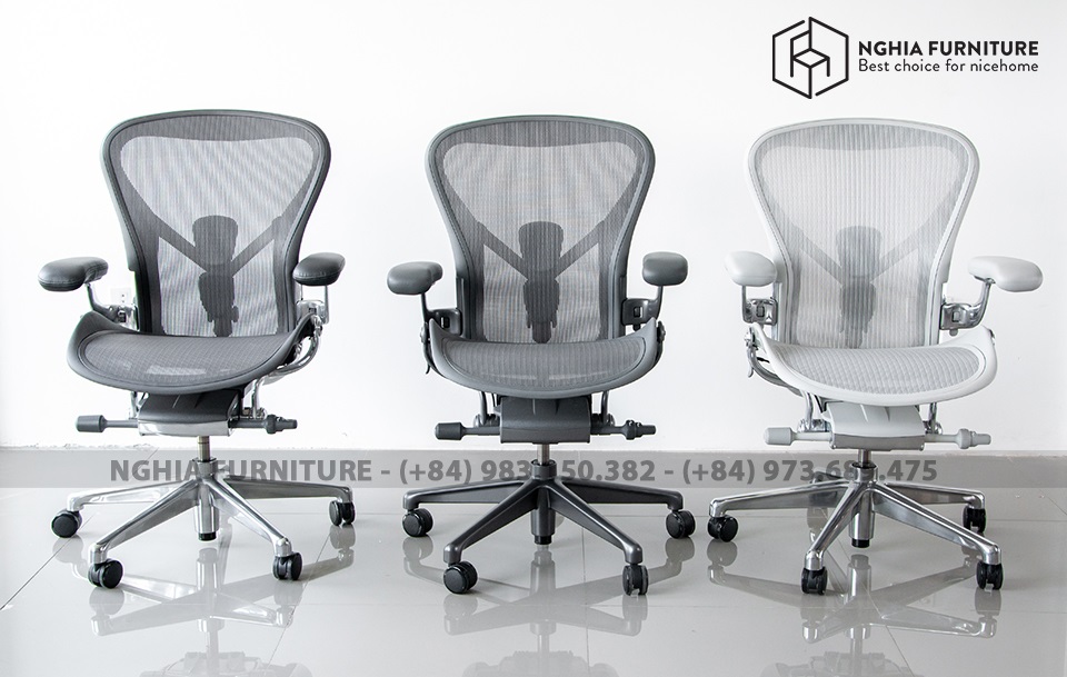 Ghế công thái học Herman Miller Aeron - Size B, ghế làm việc đứng đầu về hỗ trợ cột sống