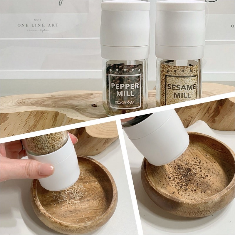 Lọ/ hũ xay tiêu cầm tay thủy tinh Echo Metal - Made in Japan