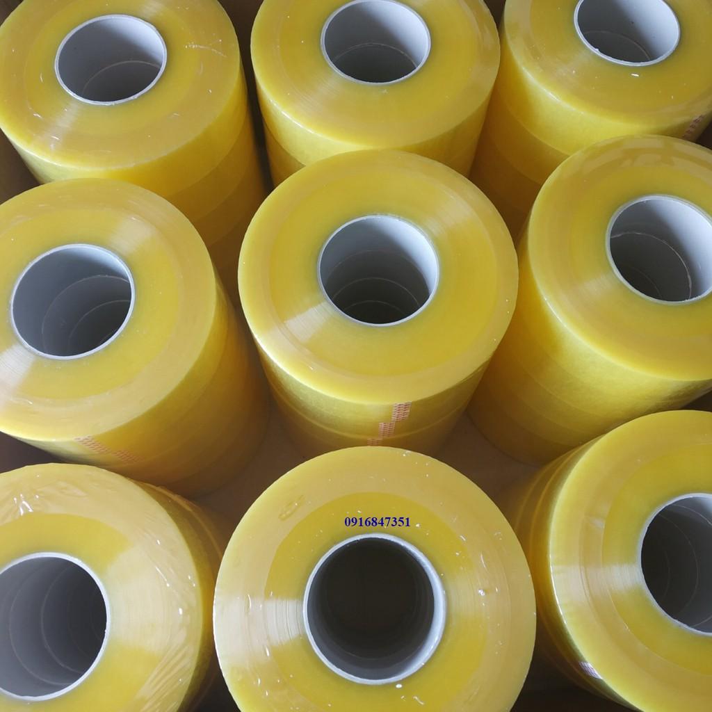 Băng dính loại 1 - lõi nhựa siêu mỏng 2.3mm - đủ 1Kg băng keo dai Trắng - vàng