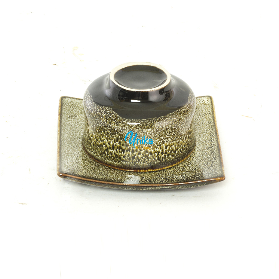 Bộ Ấm Trà Chén Suông Men Gấm Vàng ACTV8 - Bộ ấm chè men hỏa biến - Gốm Sứ Cao Cấp Bát Tràng